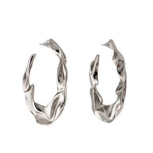 Alexis Bittar Silver Crumpled Hoop Earring